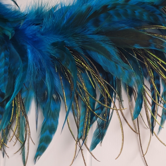 Coldwater Creek Teal Maxi Skirt and Feather Head Accent from Renn Faire - Picture 8 of 16